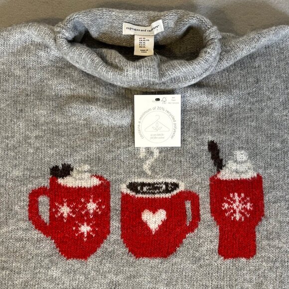cupcakes & cashmere Sweaters - Cupcakes And Cashmere Size XL Hot Cocoa Coffee Mug Soft Christmas Sweater NWT